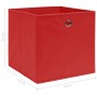 Scatole Portaoggetti 10pz Rosse 32x32x32 cm Tessuto