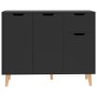 Credenza Nero Lucido 90x30x72 cm in Legno Multistrato