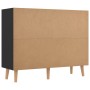 Credenza Nero Lucido 90x30x72 cm in Legno Multistrato