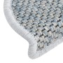 Tappeti Autoadesivi Scale Aspetto Sisal 15 pz 65x21x4 cm Blu