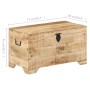 Cassapanca in Legno Massello di Mango Ruvido