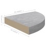 Mensole Angolari 4 pz Grigio Cemento 25x25x3,8 cm in MDF
