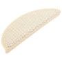 Tappeti Autoadesivi Scale Aspetto Sisal 15 pz 56x17x3 cm Crema