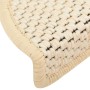 Tappeti Autoadesivi Scale Aspetto Sisal 15 pz 56x17x3 cm Crema