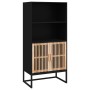 Credenza Nera 60x35x125 cm in Legno Multistrato