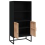 Credenza Nera 60x35x125 cm in Legno Multistrato