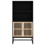 Credenza Nera 60x35x125 cm in Legno Multistrato