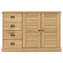 Credenza con Cassetti VIGO 113x40x75 cm Legno Massello di Pino