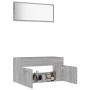 Set Mobili da Bagno 2 pz Grigio Sonoma in Legno Multistrato