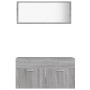 Set Mobili da Bagno 2 pz Grigio Sonoma in Legno Multistrato