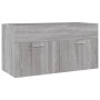 Set Mobili da Bagno 2 pz Grigio Sonoma in Legno Multistrato
