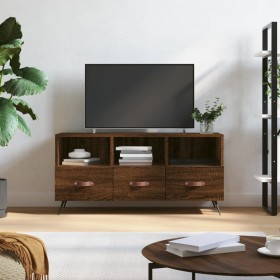 Mobile TV Rovere Marrone 102x36x50 cm in Legno Multistrato