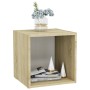 Mobili TV 2pz Bianco Rovere Sonoma 37x35x37cm Legno Multistrato