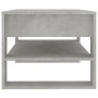 Tavolino Salotto Grigio Cemento 102x55x45 cm Legno Multistrato