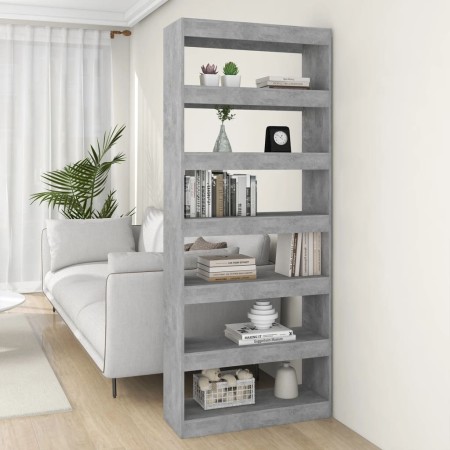 Libreria/Divisorio Grigio Cemento 80x30x198 cm in Truciolato