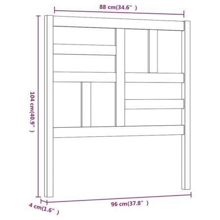 Testiera per Letto Miele 96x4x104 cm in Legno Massello di Pino