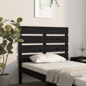 Testiera per Letto Nera 75x3x80 cm in Legno Massello di Pino