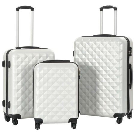 Set Trolley a Custodia Rigida 3 pz Argento Lucido in ABS