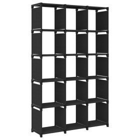 Mobile per 15 Scatole a Cubo Nero 103x30x175,5 cm in Tessuto