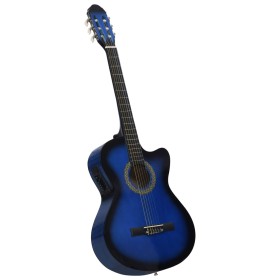 Chitarra Classica Western con Equalizzatore e 6 Corde Blu