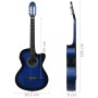 Chitarra Classica Western con Equalizzatore e 6 Corde Blu