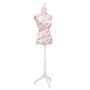 Busto Sartoriale Donna Manichino Cottone Bianco con Rose