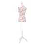 Busto Sartoriale Donna Manichino Cottone Bianco con Rose