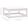 Set Divani da Giardino 10 pz Cuscini Bianchi Massello di Pino