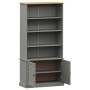 Libreria VIGO 85x35x170 cm in Legno Massello di Pino Grigio