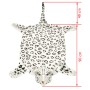 Tappeto di Peluche a Forma di Leopardo 139 cm Bianco