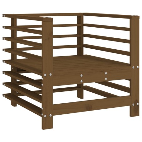 Set Salotto da Giardino 7 pz Miele in Legno Massello di Pino