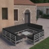 Set Divani da Giardino 10pz con Cuscini Grigio Massello di Pino