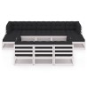 Set Divani da Giardino 10 pz Cuscini Bianchi Massello di Pino