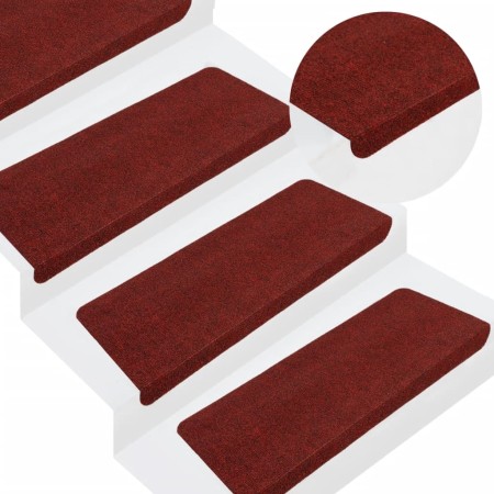 Tappetini Autoadesivi per Scale 15 pz 65x24,5x3,5 cm Rosso