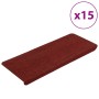 Tappetini Autoadesivi per Scale 15 pz 65x24,5x3,5 cm Rosso