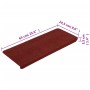 Tappetini Autoadesivi per Scale 15 pz 65x24,5x3,5 cm Rosso