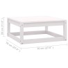 Set Salotto Giardino 8pz con Cuscini Bianco Legno Massello Pino