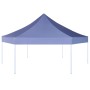 Gazebo Pieghevole Esagonale Pop-Up Blu Scuro 3,6x3,1 m