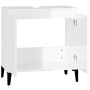 Mobile Lavabo Bianco Lucido 58x33x60 cm in Legno Multistrato