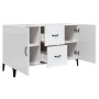 Credenza Bianco Lucido 100x36x60 cm in Legno Multistrato