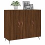 Credenza Rovere Marrone 90x34x80 cm in Legno Multistrato