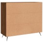 Credenza Rovere Marrone 90x34x80 cm in Legno Multistrato