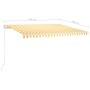Tenda da Sole Retrattile Manuale e LED 400x300cm Gialla Bianca