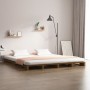 Letto a Pallet Miele 150x200 cm King in Legno Massello