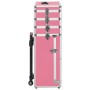 Valigia Trolley per Cosmetici in Alluminio Rosa