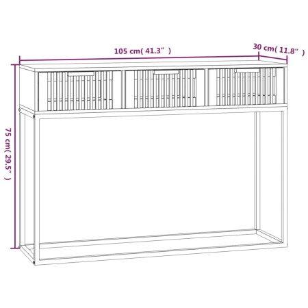 Tavolino Consolle 105x30x75 cm Legno Multistrato e Ferro