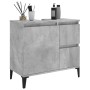 Armadietto da Bagno Grigio Cemento 65x33x60cm Legno Multistrato