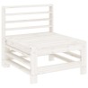 Set Salotto da Giardino 7 pz Bianco in Legno Massello di Pino