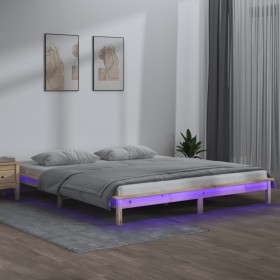 Giroletto con LED 150x200 cm King Size in Legno Massello