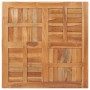 Piano del Tavolo Legno Massello di Teak Quadrato 90x90x2,5 cm